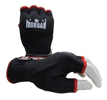 MORGAN Elasticated Easy Hand Wraps Muay Thai Boxing MMA UFC - Boxing Hand Wraps - BLACK