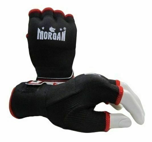 MORGAN Elasticated Easy Hand Wraps Muay Thai Boxing MMA UFC - Boxing Hand Wraps - BLACK