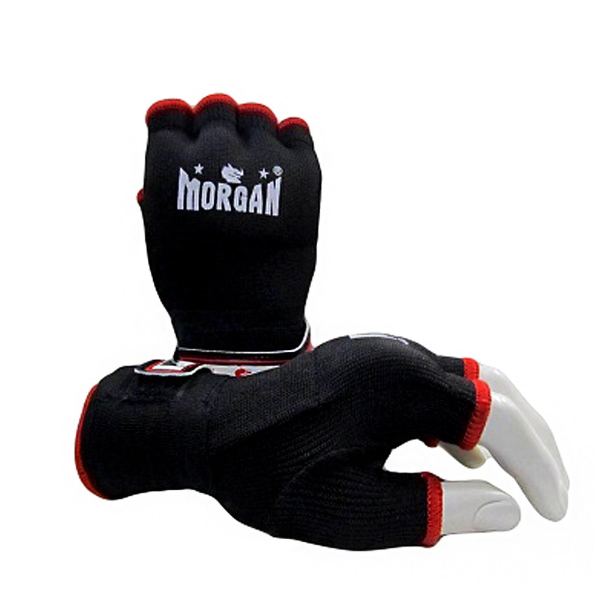 MORGAN Elasticated Easy Hand Wraps Muay Thai Boxing MMA UFC - Boxing Hand Wraps - BLACK