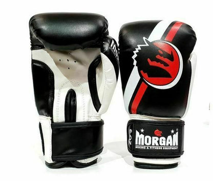 MORGAN V2 Classic Kids Boxing Muay Thai Boxing Gloves (4-6Oz) - BLACK/WHITE