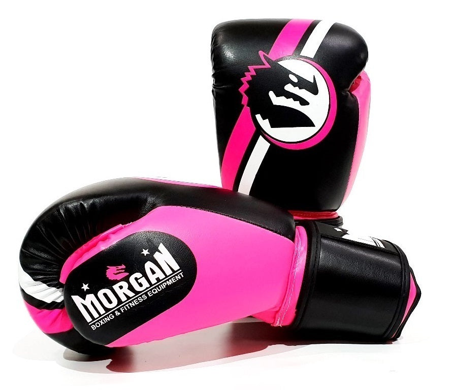MORGAN V2 Classic Boxing Gloves (8-16Oz) - Boxing & Muay Thai - Fluro Pink/Black