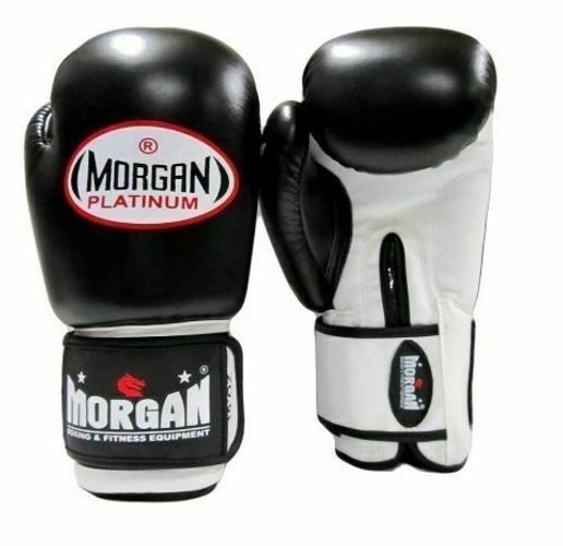 MORGAN V2 Platinum Leather Sparring Muay Thai Boxing Gloves - Boxing & Muay Thai - BLACK