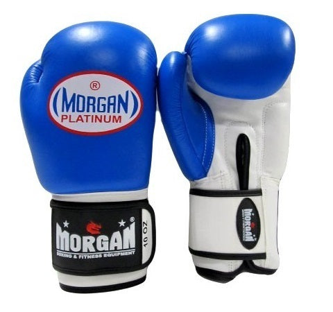 MORGAN V2 Platinum Leather Sparring Muay Thai Boxing Gloves - Boxing & Muay Thai - Blue