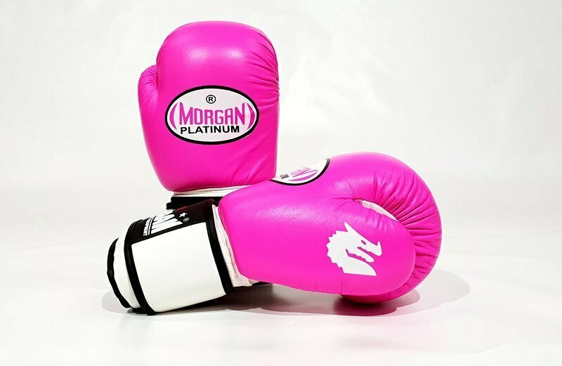 MORGAN V2 Platinum Leather Sparring Muay Thai Boxing Gloves - Boxing & Muay Thai - Fluro Pink