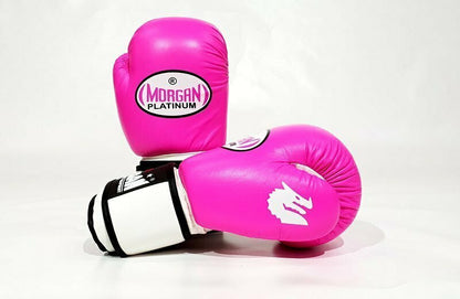 MORGAN V2 Platinum Leather Sparring Muay Thai Boxing Gloves - Boxing & Muay Thai - Fluro Pink