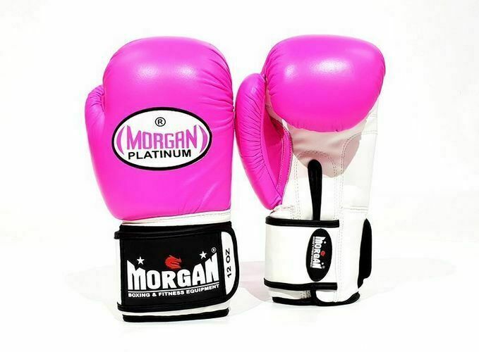 MORGAN V2 Platinum Leather Sparring Muay Thai Boxing Gloves - Boxing & Muay Thai - Fluro Pink