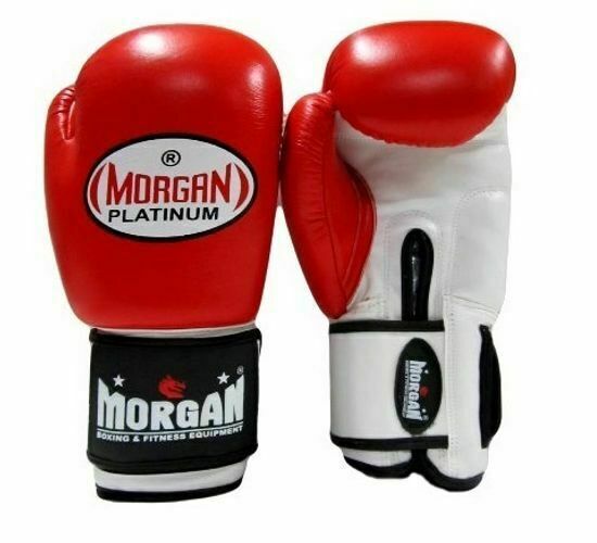 MORGAN V2 Platinum Leather Sparring Muay Thai Boxing Gloves - Boxing & Muay Thai - RED