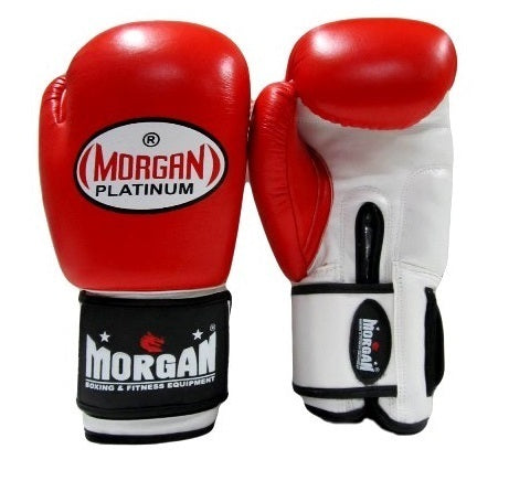 MORGAN V2 Platinum Leather Sparring Muay Thai Boxing Gloves - Boxing & Muay Thai - RED