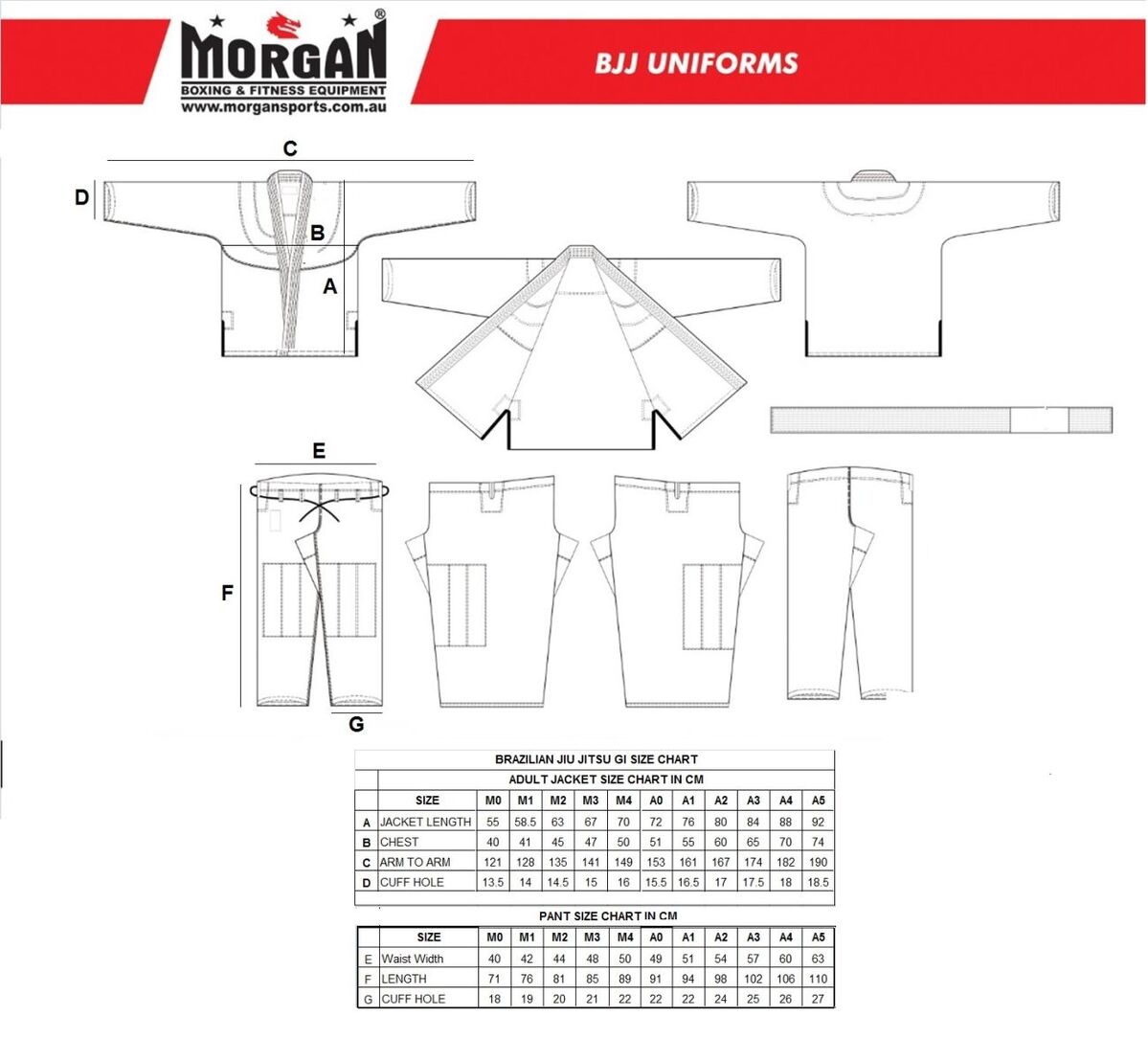 MORGAN DRAGON V2 450Gsm BJJ Gi - IBJJF Approved (Black) - BJJ Gi