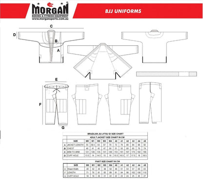 MORGAN DRAGON V2 450Gsm BJJ Gi - IBJJF Approved (Black) - BJJ Gi