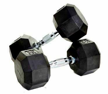 MORGAN STRENGTH EQUIPMENT Training Rubber Hex Dumbbells - Pair (2-35Kg)