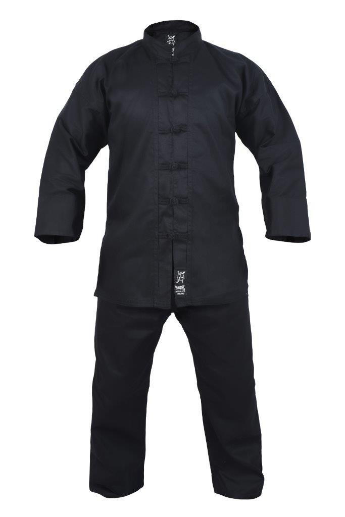 MORGAN YAMASAKI Kung Fu Martial Arts Uniforms (Black Trim) - 10Oz