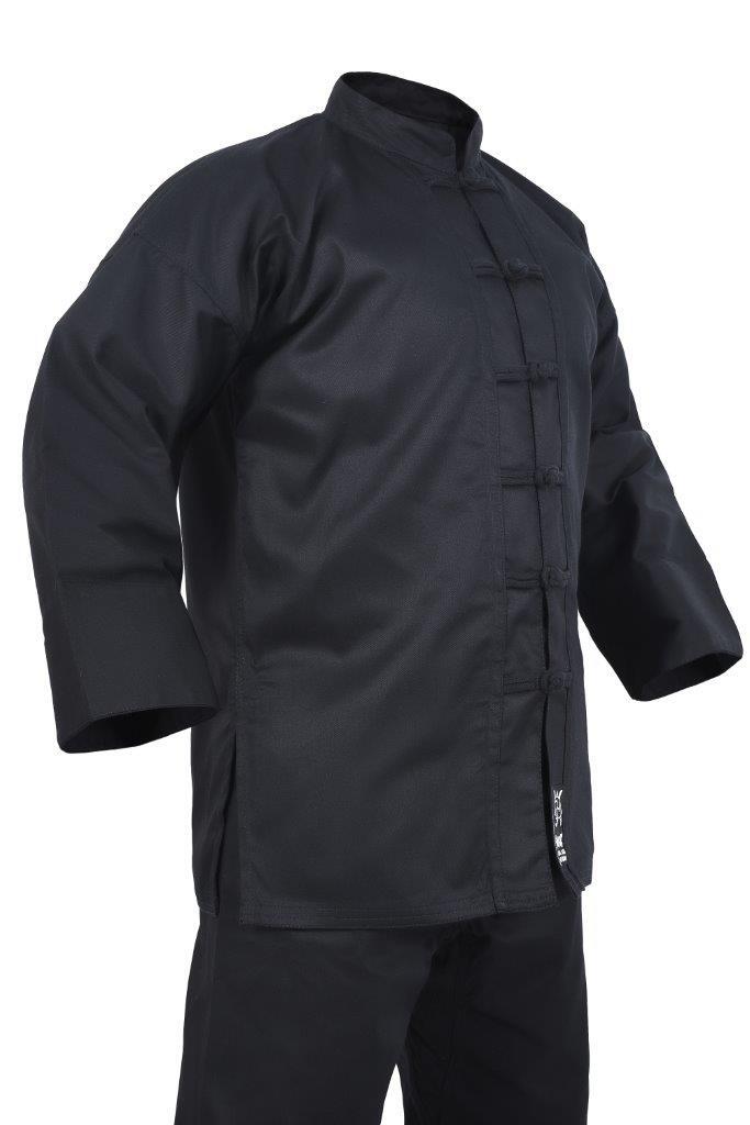 MORGAN YAMASAKI Kung Fu Martial Arts Uniforms (Black Trim) - 10Oz