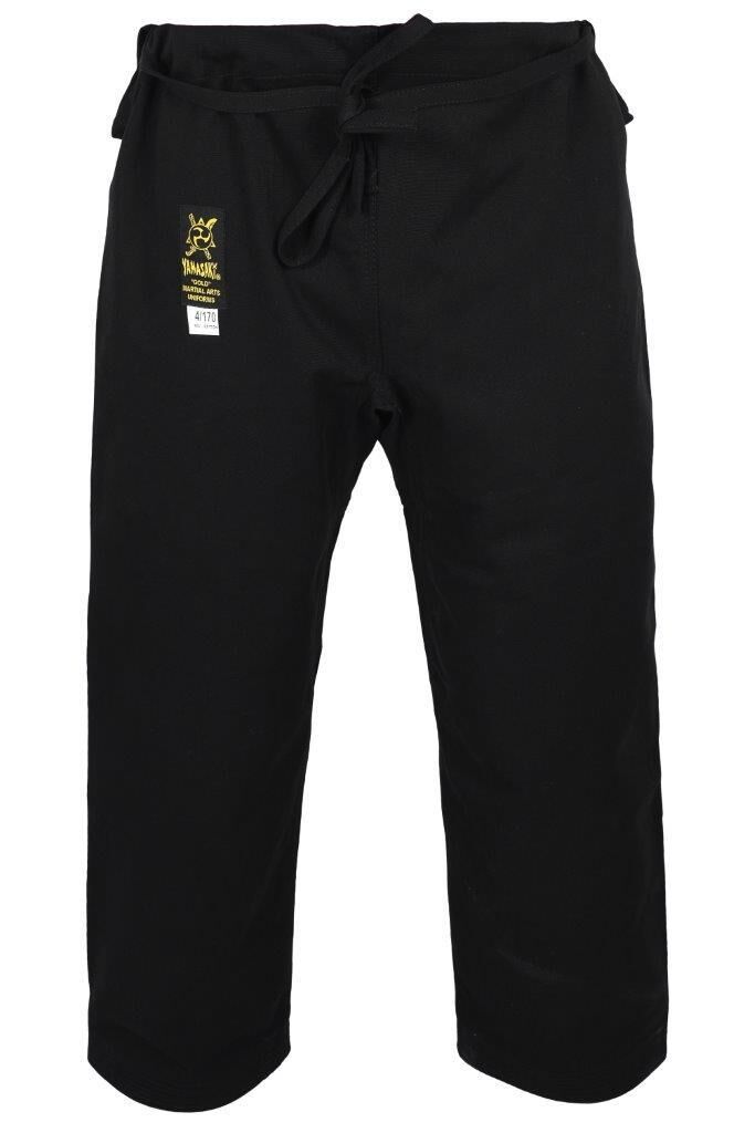 MORGAN YAMASAKI Gold Canvas Pants (Black) 14oz - Martial Arts Pants