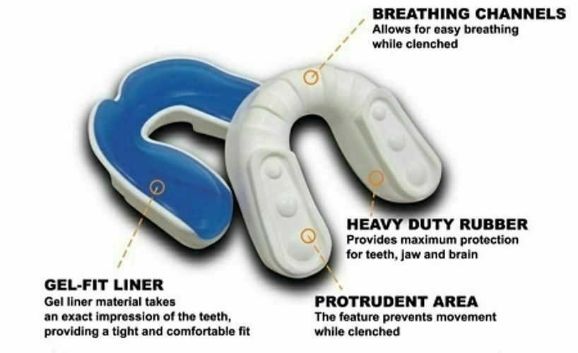 MORGAN Mouth Guard Gel Fit - A+ Protection - Boxing Mouthguard - White & Blue