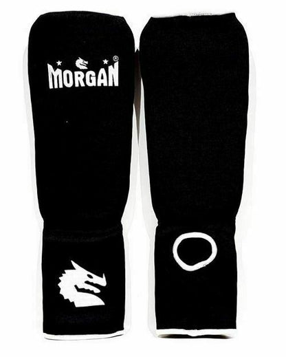 MORGAN Elastic Muay Thai Boxing Shin & Instep Muay Thai Boxing Shin Protectors - BLACK