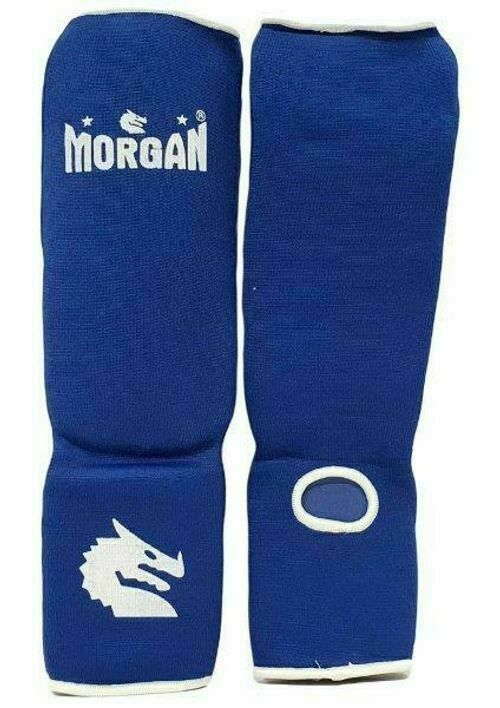 MORGAN Elastic Muay Thai Boxing Shin & Instep Muay Thai Boxing Shin Protectors - Blue