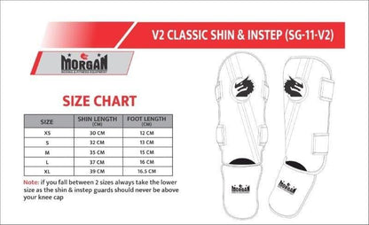 MORGAN V2 Classic Shin Guard Protector Muay Thai & Instep - Shin Guards