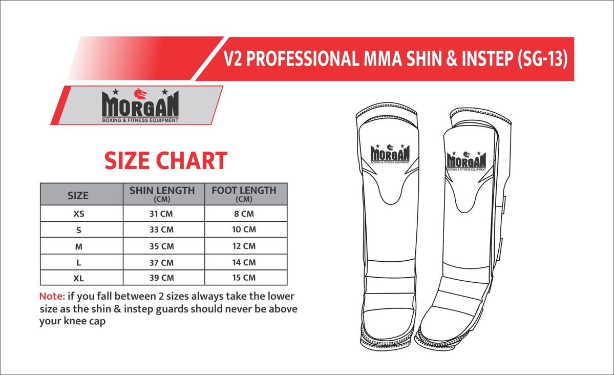 MORGAN V2 Professional MMA Shin Guard Protector Muay Thai & Instep - Shin Guards