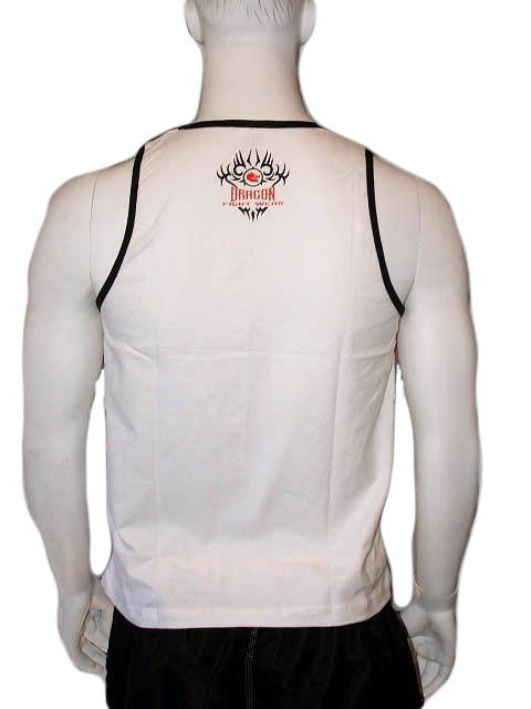 MORGAN DRAGON Martial Arts Uniforms Singlet - White - Boxing & MMA Shorts