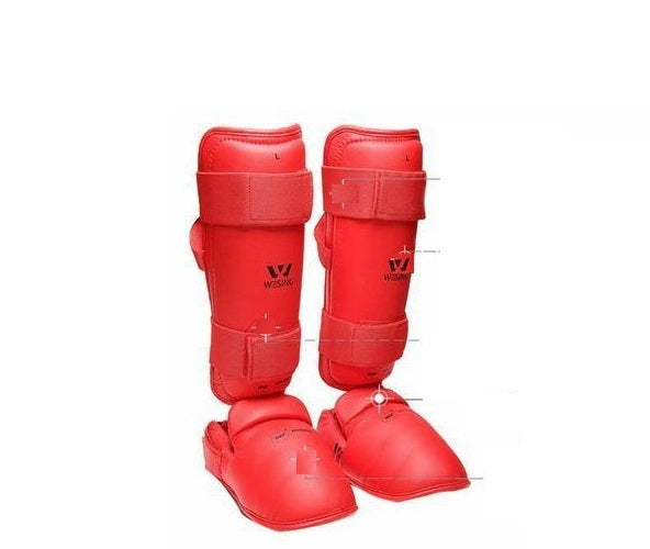 MORGAN WKF Approved Shin Guard Protector & Instep - Shin Guards - RED
